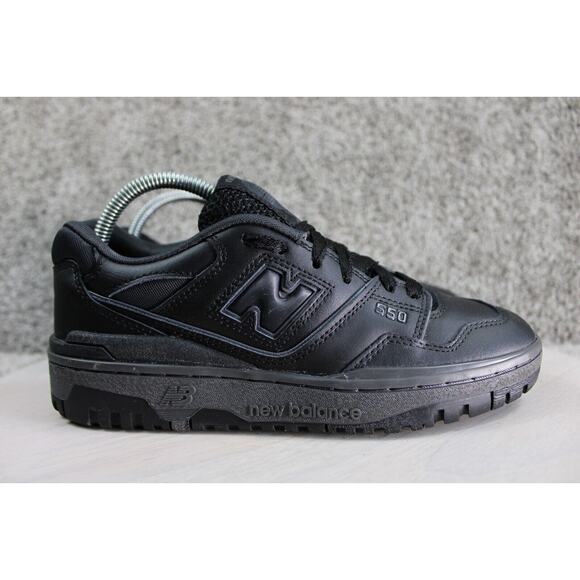 New Balance Other - New Balance 550 Sneakers Youth 7 Triple Black Leather Athletic Shoes GSB550BB